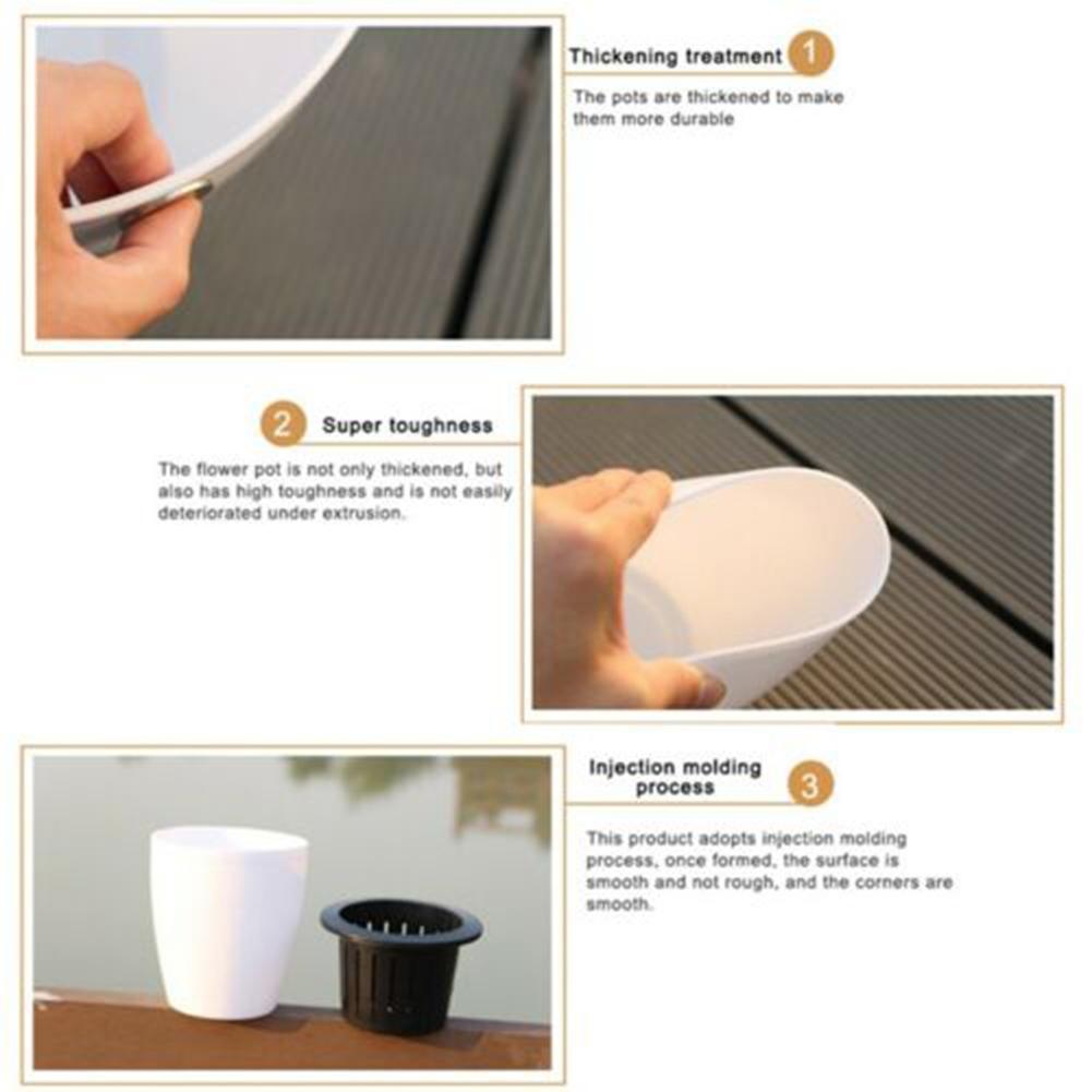 Automatic Self-Watering Round Plastic Plant Flower Pot Garden Decors Home Office