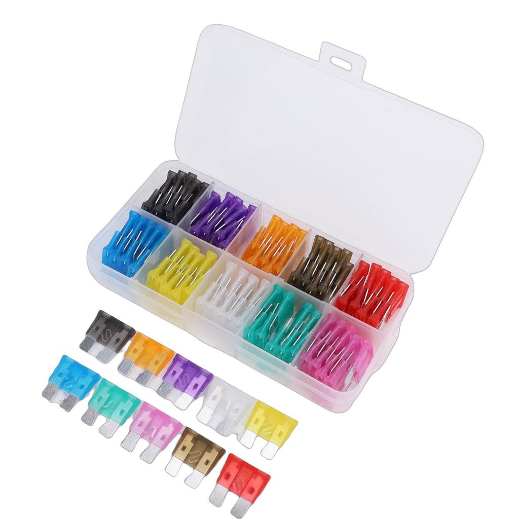 100pcs Car Fuses Assortment Set Blade Fuses 2A 3A 5A 7.5A 10A 15A 20A 25A 30A 35A Automotive Fuses 100pcs Fuses