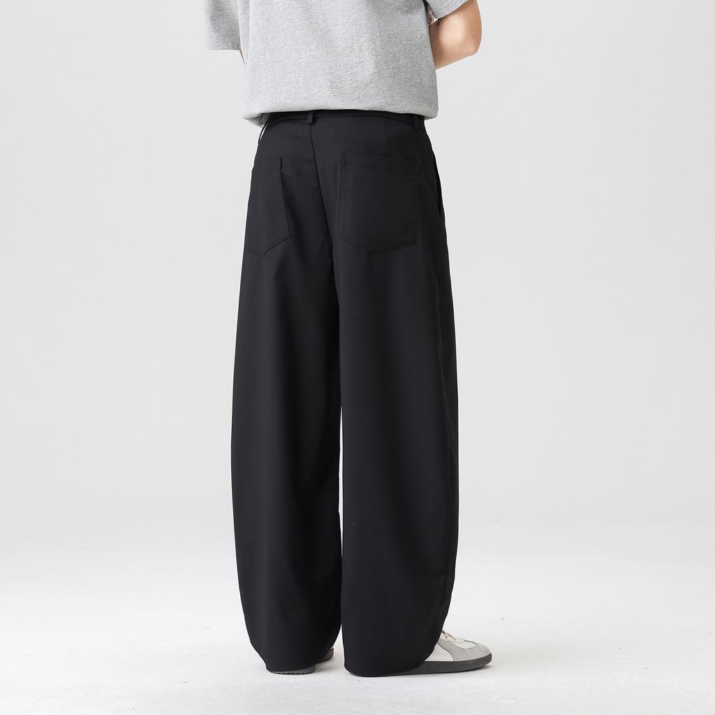 [Clean Fit Double Fold Bending Knife Pants] Spring and Summer New Style Drop Anti Wrinkle Men's Wide Leg Casual Pants