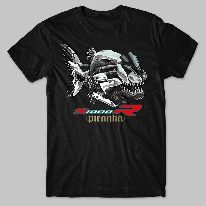 Classic German Motorcycle S1000R Piranha Transfiguration Inspired T-Shirt 100% Cotton O-Neck Short Sleeve Casual Mens T-shirt
