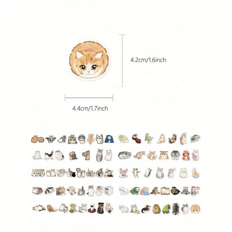 50pcs Cute Cat Stickers Laptop Handbook Cell Phone Case Decorative Stickers Back To School