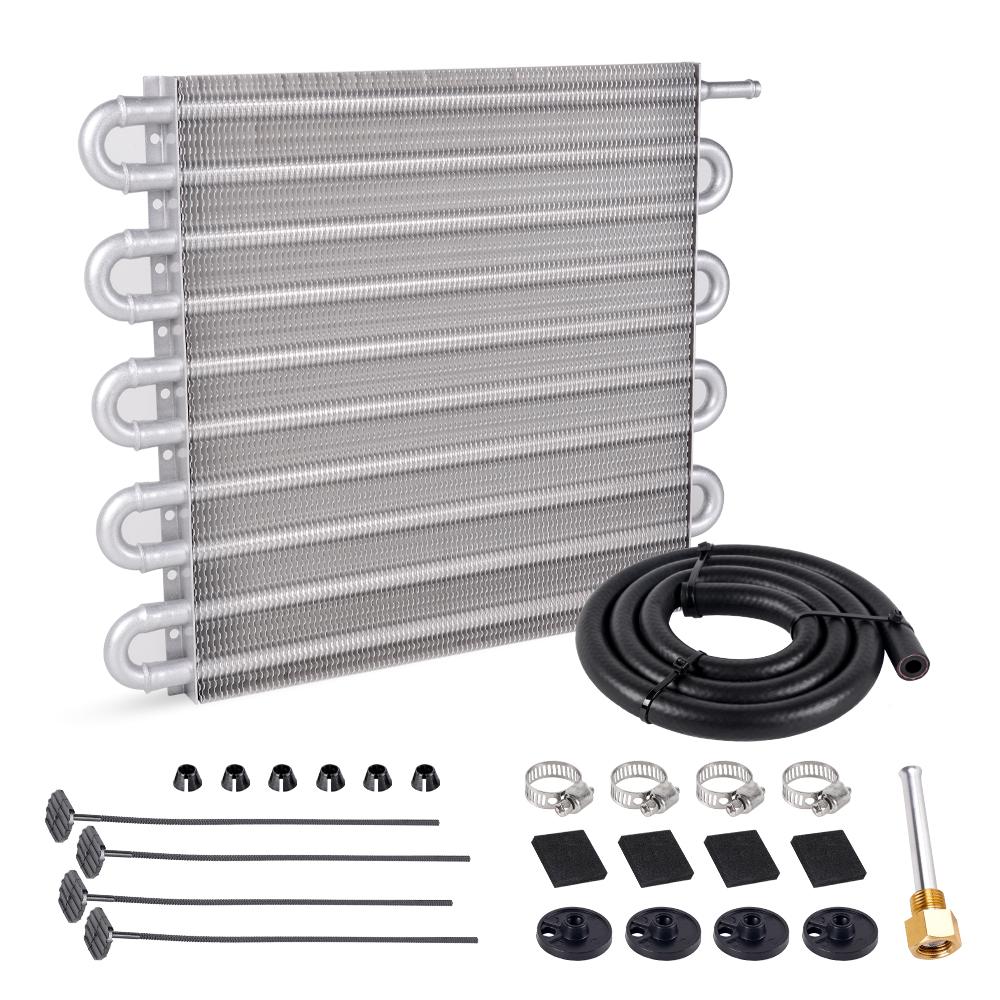RASTP-10 Row Aluminum Extended Length Oil Cooler Kit 5/16 Radiator Auto-Manual Radiator Converter Kit OSA021 серебряный