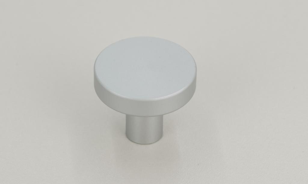 Round metal silver furniture knob