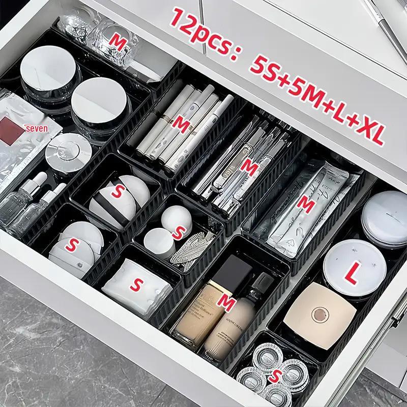 Acrylic Desk Organizer with Built-in Stationery Holder for Cosmetics
