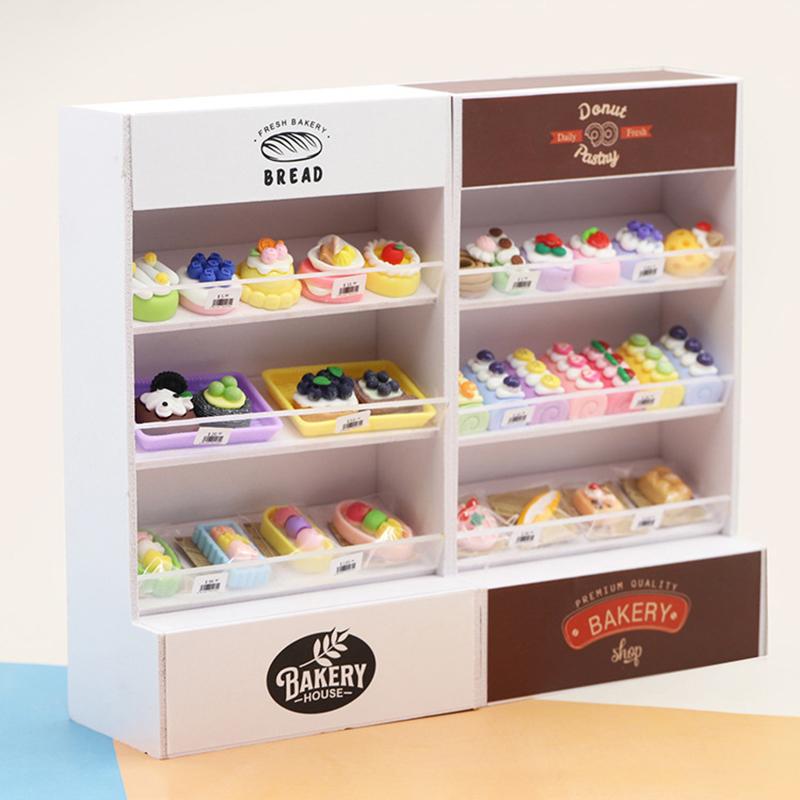 1:12 Dollhouse Cake Cabinet Dessert Shelves Miniature Food Play Miniature Toys Mini Model Play House Hand Diy Small Ornaments