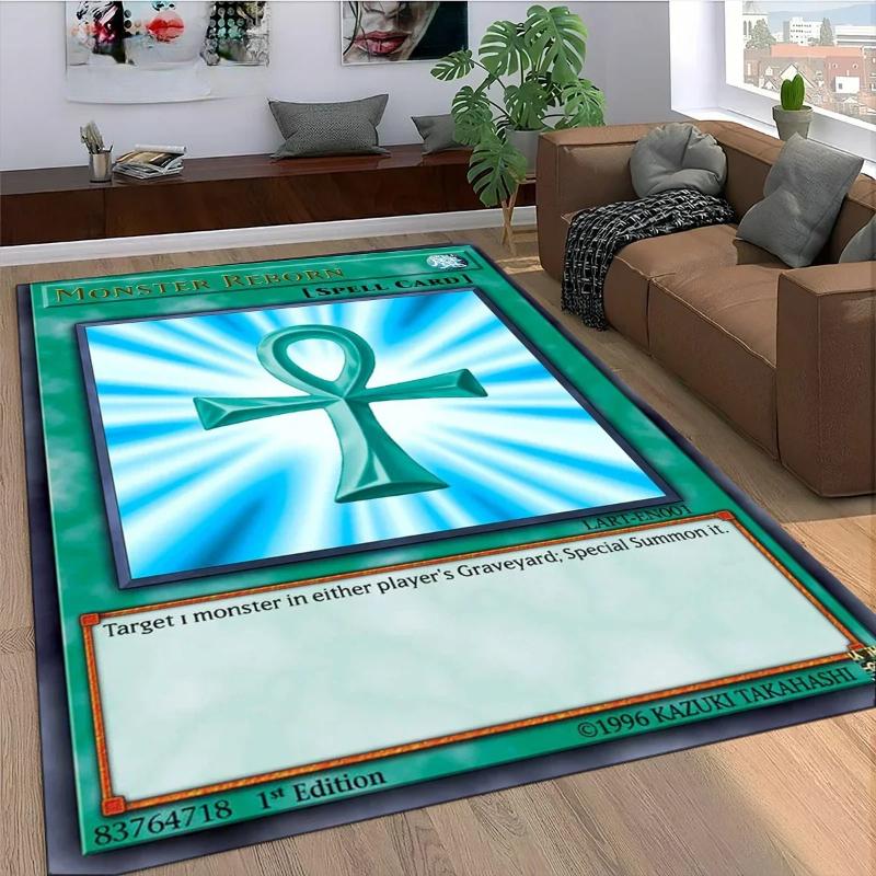 27 Stil Yu-Gi-Oh Karten Teppich für Wohnzimmer Heimdeko Schlafzimmer Bettseite Rutschfest Bereichsteppiche Maschinenwaschbare Fußmatte Türvorleger