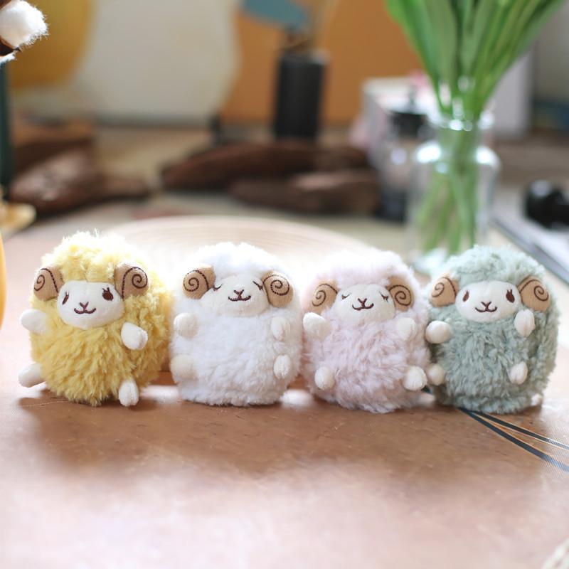 Adorable Fluffy Sheep Plush Keychain Cute Soft Stuffed Animal Bag Charm Toy
