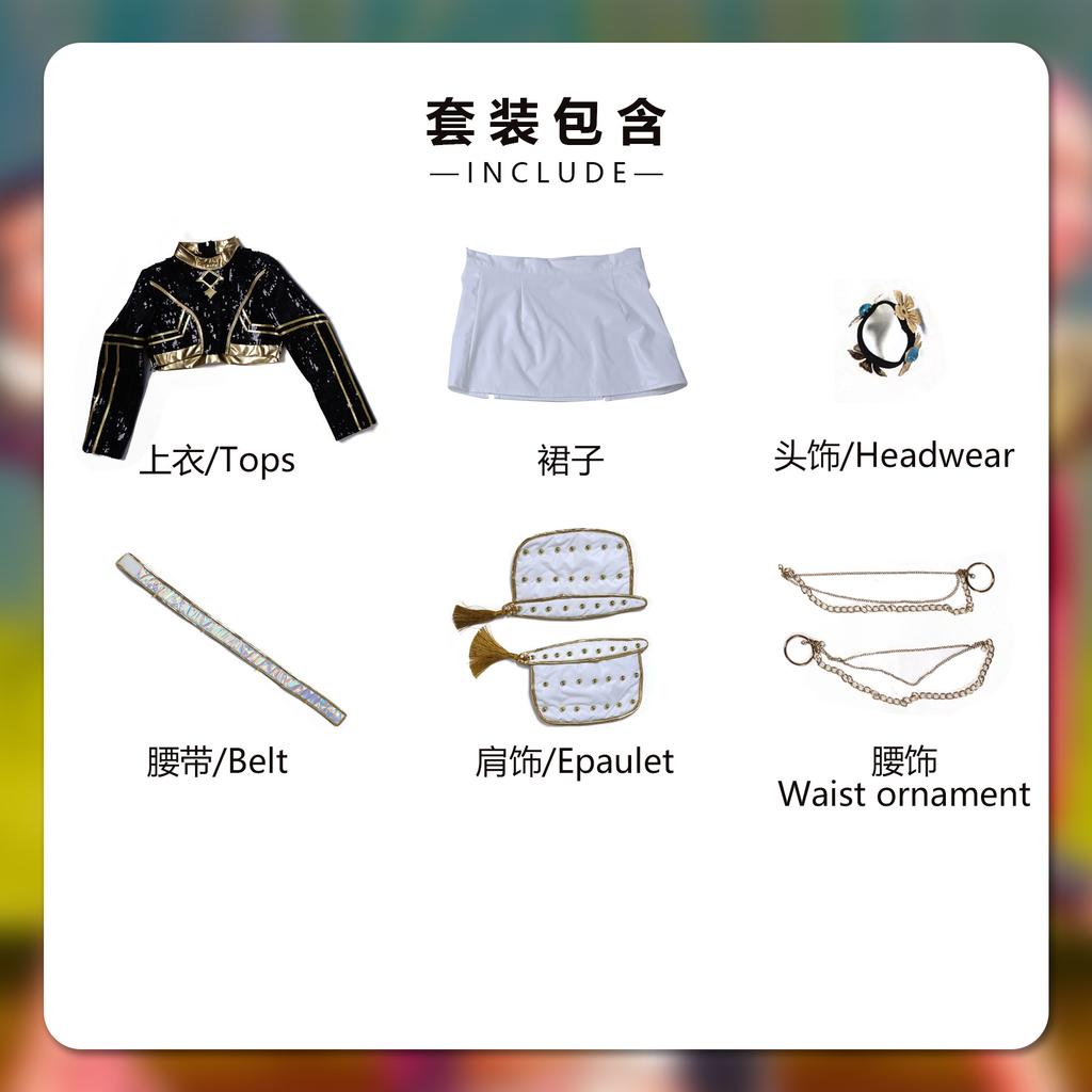 Παιδική Kpop Δαίμονες Κυνηγοί Μίρα Ρούμι Ζόι Κοστούμι Cosplay Μαύρο Χρυσό Στολή Παράστασης Επί Σκηνής Περούκα Κοστούμι Κορίτσια Ρόλοι Ρούχα