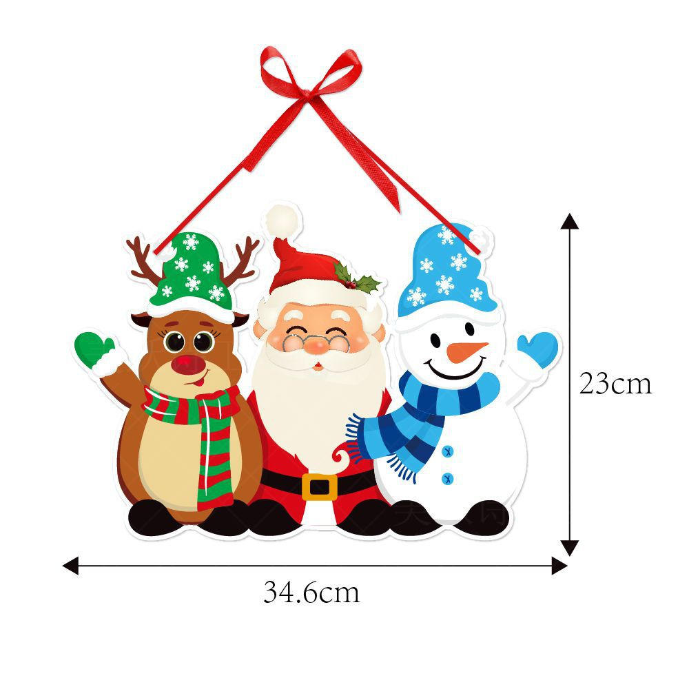 Christmas Door Hanger New Year Party Pendants Xmas Tree Hanging Oranments Santa Claus Snoweman Elk Merry Christmas Decor