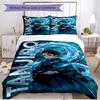 3pcs Duvet Cover Set (1*Duvet Cover + 2*Pillowcase, Without Core), Demon Slayer Print Soft All‑Season Bedding Set, Home Bedroom Decor Gift