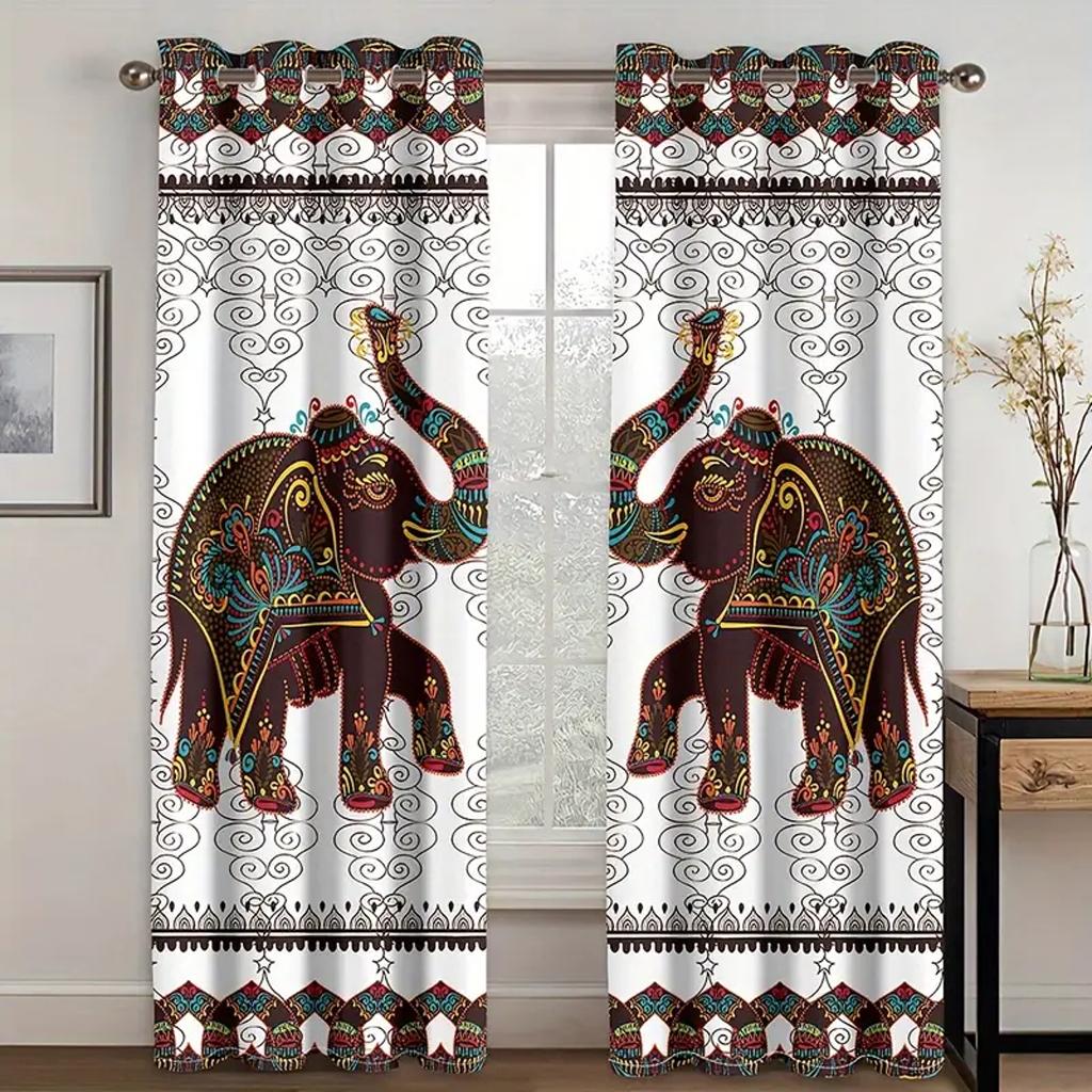 BOho-3D Printing Curtain for Adult, Essential Bedroom, Living Room, Shade Fabric, Custom Hook, Decorative