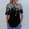Short Sleeve Womens Tops Summer T-Shirts Floral Print V Neck Casual Basic Tee Button Shirts Tunic Tops