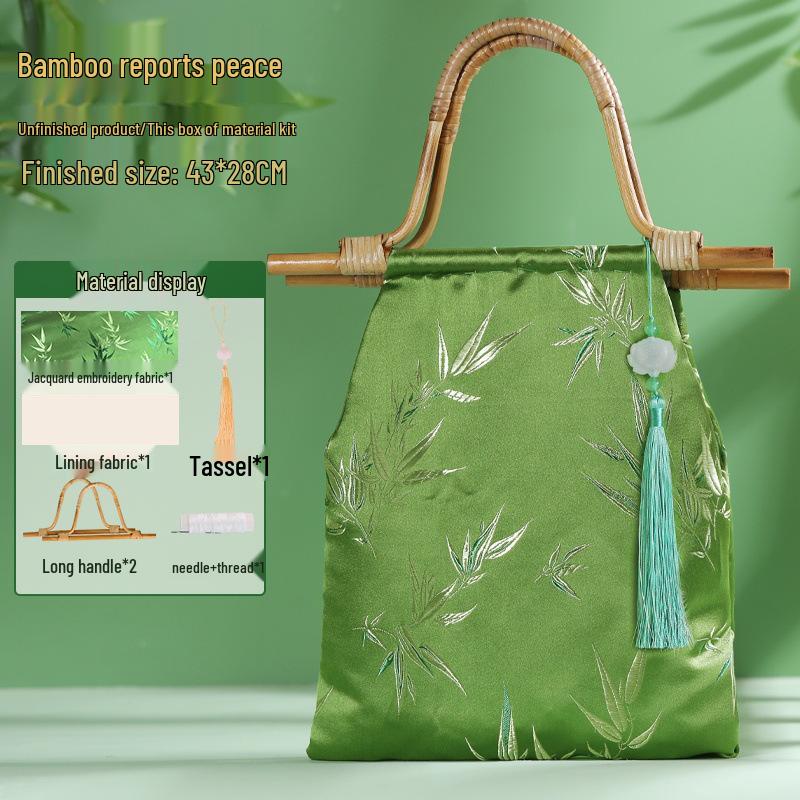 Bamboo Knot DIY Bag Kit - New Chinese Style Cotton Cheongsam Bag for Team Building & Salon Activities