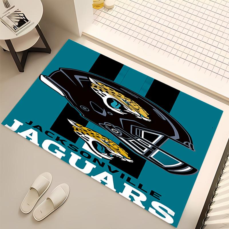 1pc Jacksonville Jaguars Logo Print Area Rug - Soft, Washable Non-Slip Indoor Mat, Living Room, Home Office Decorative Rug,Office Decorative