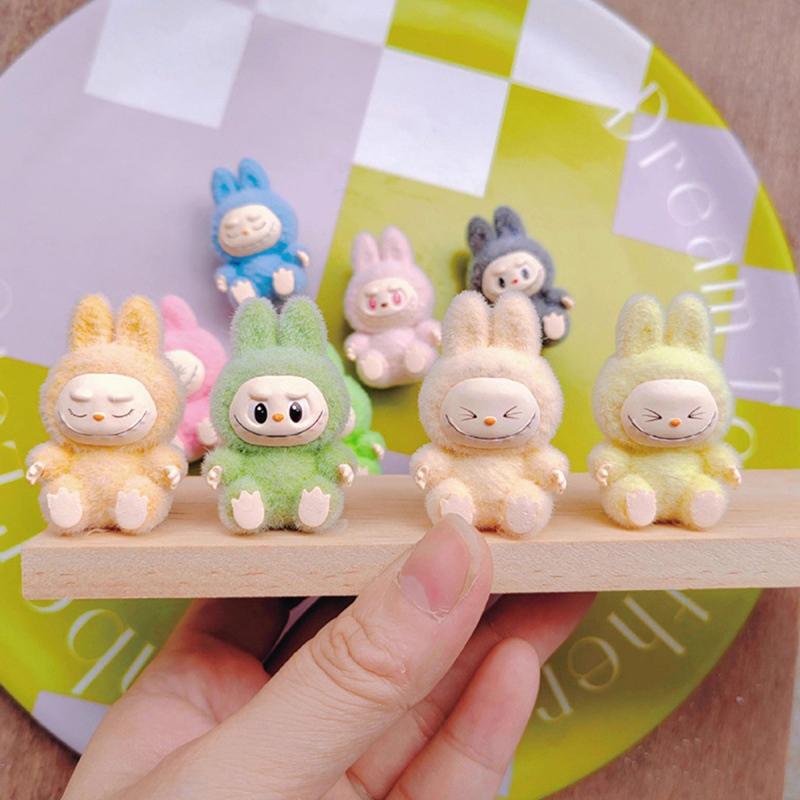 

1PC Mini Labubu Sitting Posture Doll Action Figure Model Desktop Ornament