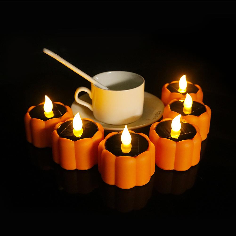 

10Pcs Pumpkin Lantern Decorative Lights LED Solar C Halloween Party Tea Light Waterproof Dustproof Safe Indoor Outdoor Use 1pc
