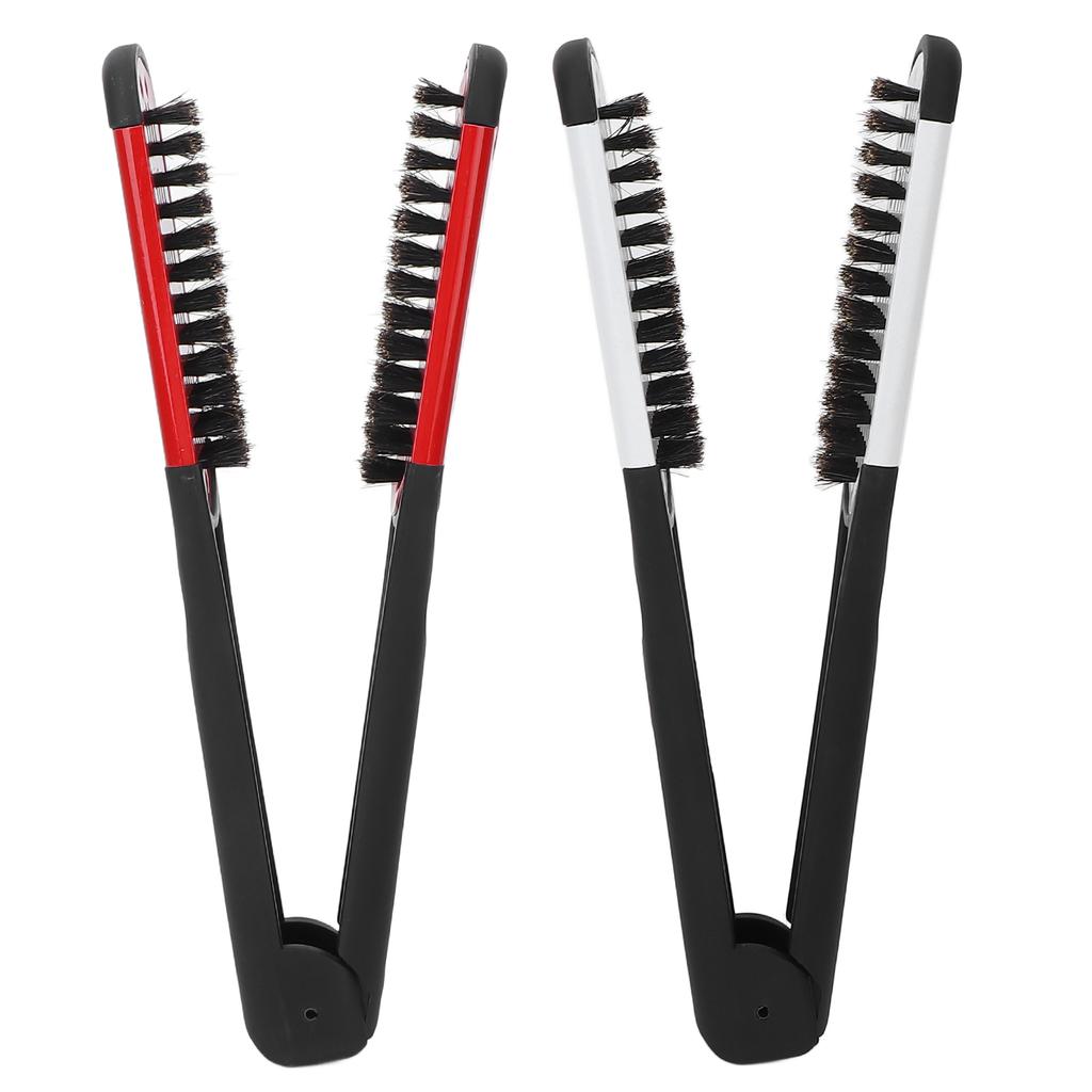 Bristle Double Sided Brush Clamp Multifunctional Hair Brush Straightener Styling Tool for Women Men