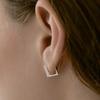 (Silver 925) Basic Square Hoop Earrings EC3004