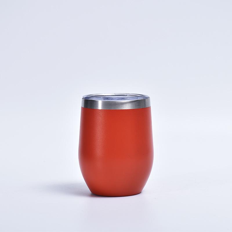 

Чашка из яичной скорлупы из нержавеющей стали 304 U-образная чашка с крышкой для офиса, двухслойная вакуумная изоляция и удобная чашка для хранения холода 380ml [painting] красный