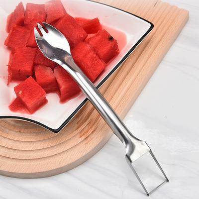 חותך אבטיח קל לניקוי כלי חיתוך אבטיח נוח דו-קצוות חותך עיצובי עם מזלג לבית