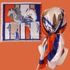 Women Custom  Scarf Printing Summer Square Satin Scarves Designer Square Silk Like Head Scarf for Hair Wrapping