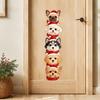 Christmas Wall Decals for Home Puppy Stickers, Removable Self-adhesive Dog Walls Doors, PVC Stacked Puppies Cute Santa Room Decor Art with Hats