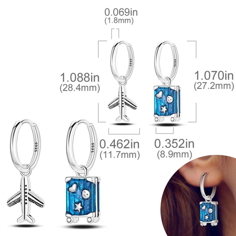 New Women Earrings Original 925 Silver Hoop Earrings Engagement Wedding Birthday Drop Earring Women Jewelry Gifts