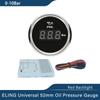 ELING Waterproof Universal 52mm Oil Pressure Gauge 5Bar 0-75Psi 10Bar 0-145Psi with Red Backlight 9-32V for Car Truck Boat Yacht