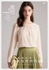 100% Mulberry Silk Spring Round Neck Simple Silk Long Sleeve Shirt for Women