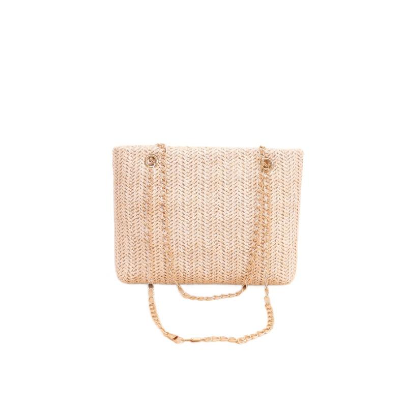 Small fresh pastoral woven chain Small square bag Embroidered tassel Single shoulder oblique span bag Women's bag