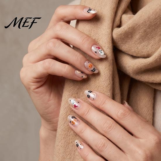 Spooky Ghost Nail Decals Halloween Art Stickers, Flower Skull Spider Web Self-Adhesive Accessories Manicure Decals, DIY Supplies for Women Girls