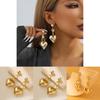 Simple And Stylish Heart Earrings Vintage Geometric Gold Plated Studs For Women 2023