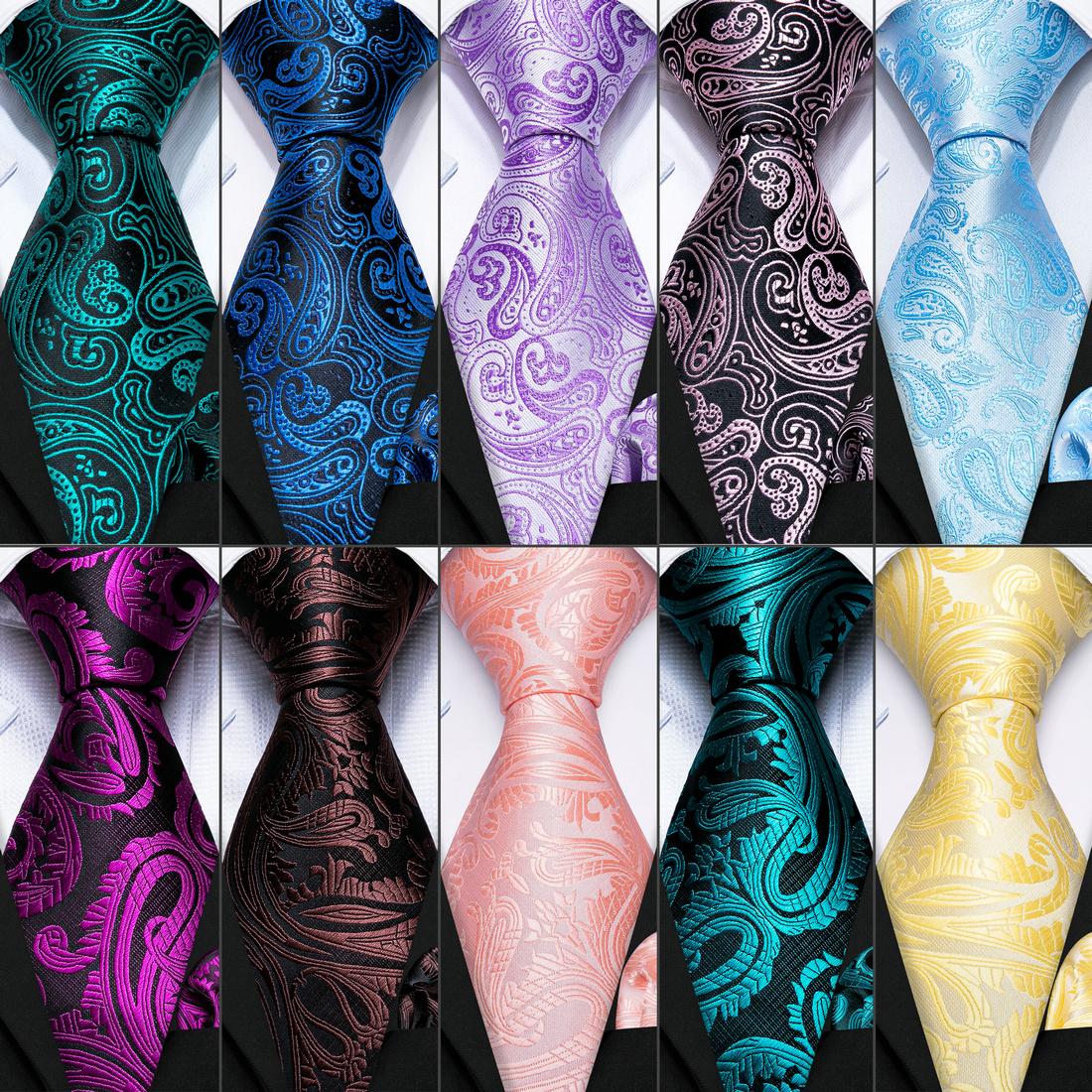 

Barry.Wang модный классический галстук мужские тканые шелковые галстуки с узором пейсли носовой платок запонки формальный повседневный