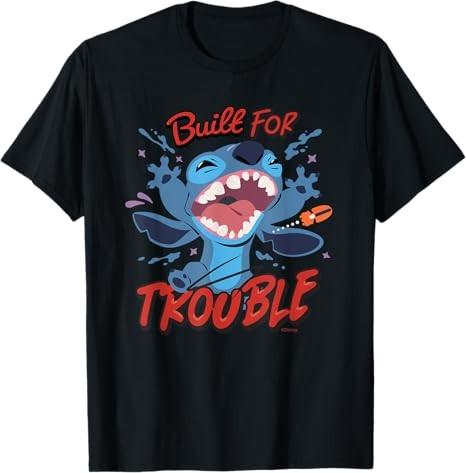 Stitch Built For Trouble Black TShirt S