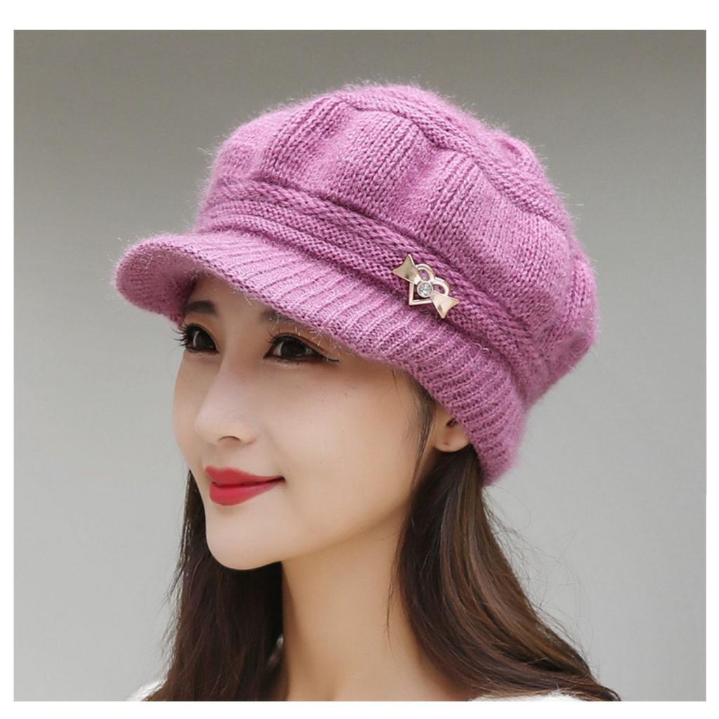 Velvet Hat, Thickened Hat, Knitted Hat, Knitted Hat, Warm Hat, Ladies' Hat, Beret