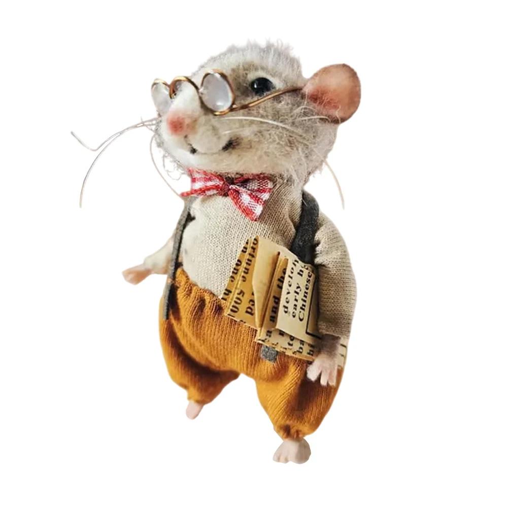 

Needle Felted Mouse DIY Wool Felting Craft Decoration, Handmade Mouse Doll Winter Christmas Ornament, Cute Gift for Crafters