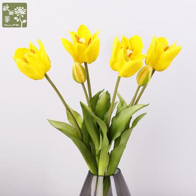 Tulip Simulation Flower, Wedding Artificial Flower Furniture Ornament Photography Prop Feel Simulation Tulip