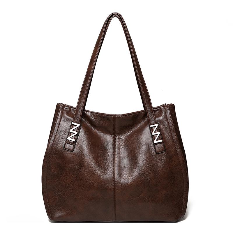 2026 Retro Women's Large Capacity Soft Leather Tote - Casual Single Shoulder Underarm Bag