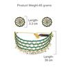 Green Crystals Beaded Kundan Choker Necklace Earring & Ring Set For Women