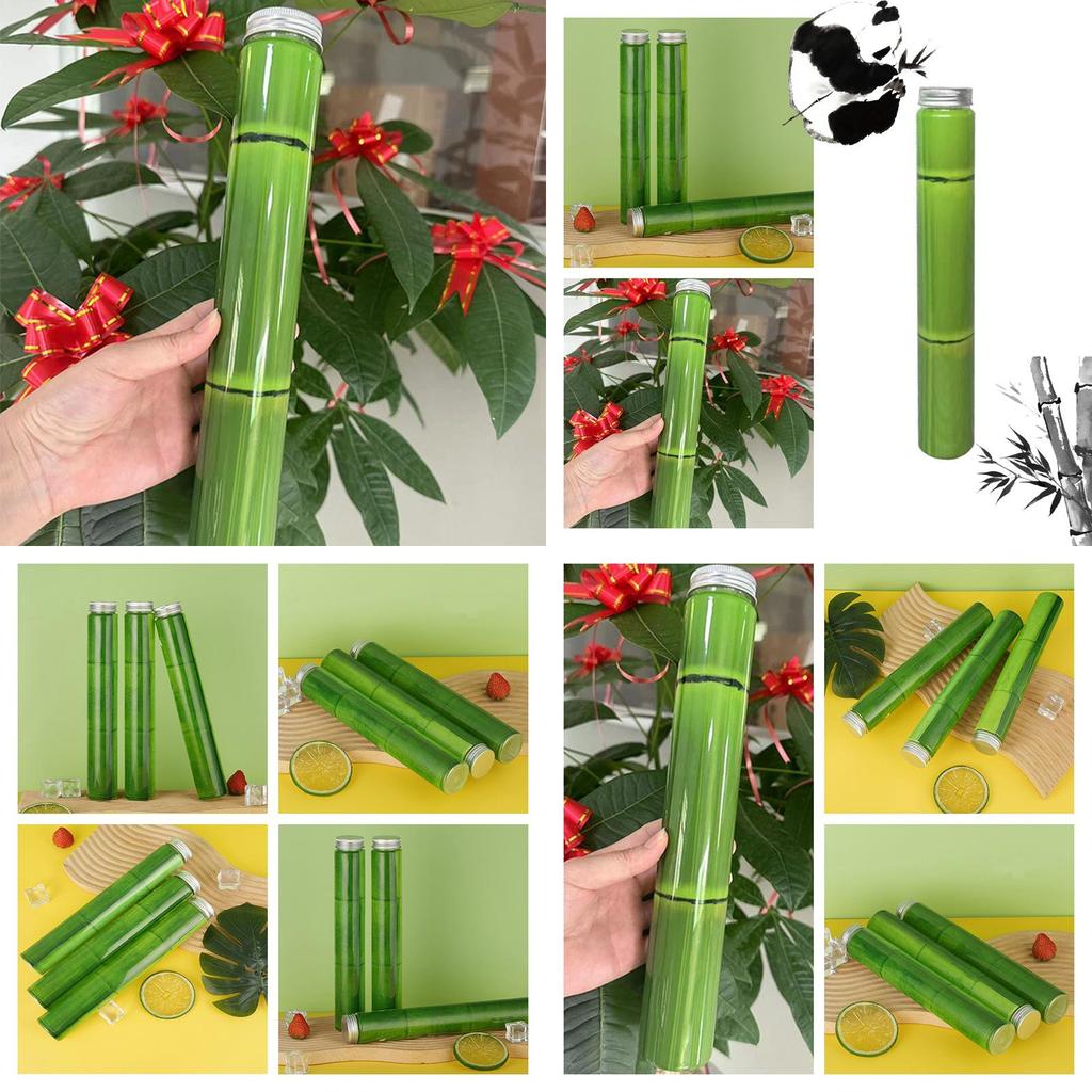 Umweltfreundlicher 400ml PET-Kunststoff-Bambus-Becher für süße Leckereien