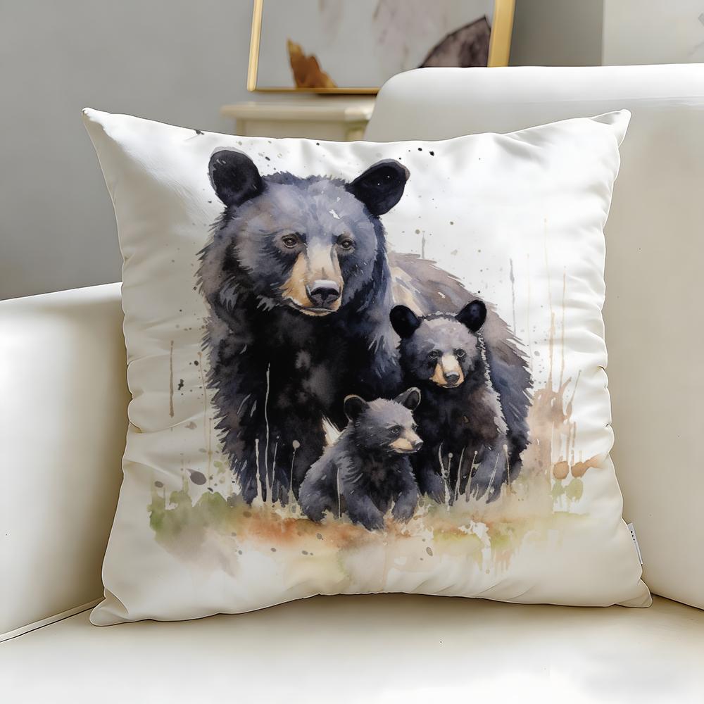 classic art theme Honey Bear Painting Cushion Cover Soft EasyWash Pillow Case Versatile for Couch Bed Travel and Office