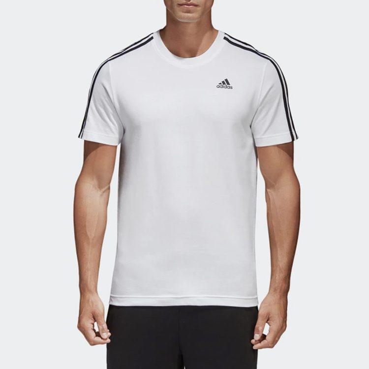 Adidas T Shirts Men's White Crew Neck Moderate Straight Fit S98716