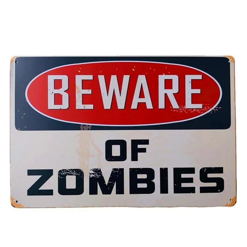 Warning Beware Metal Tin Signs Plaque Wall Decoration Vintage Art Posters Iron Painting for Man Cave Home Cafe Garden Club Bar