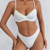 European and American Sexy Underwear French Fashion Vertical Pit Strip Large Size Underwear Large Chest Small Anti-sagging Bra Set