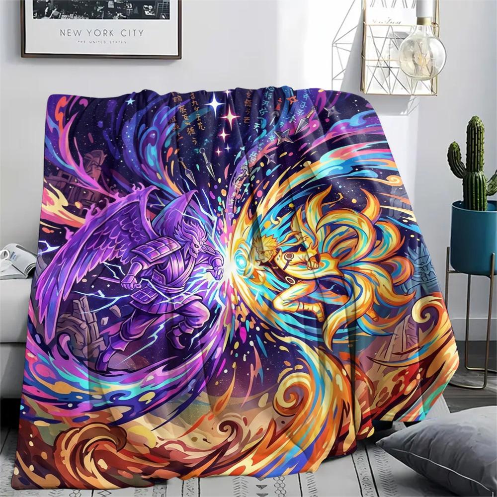 Naruto Print Flannel Blanket, Ultra Soft High Quality All Seasons Warm Throw, Home Decor Cozy Blanket, Perfect Christmas Gift