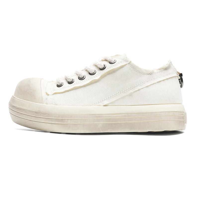 

Нишевые ретро низкие кеды с грязным большим носком, на толстой подошве, увеличивающие рост, обувь Микки, джинсовая, парная, спортивная и для отдыха, Гочао 39 белый