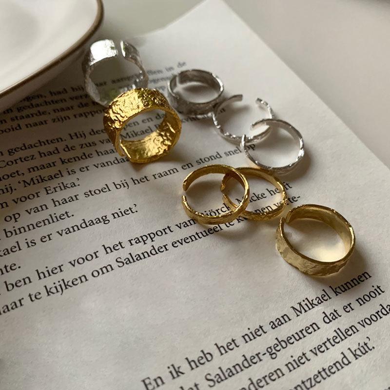 Inspired Fashionable Korean 925 Silver Ring With Unique Texture And Adjustable Size