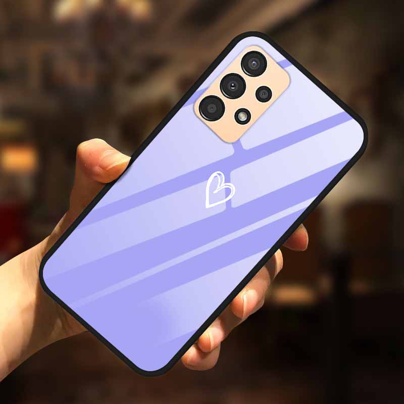 For Samsung A13 Case A23 A52 A72 4G M52 A52S 5G Luxury Tempered Glass Hard Back Cover for Samsung Galaxy A13 4G Phone Cases Capa