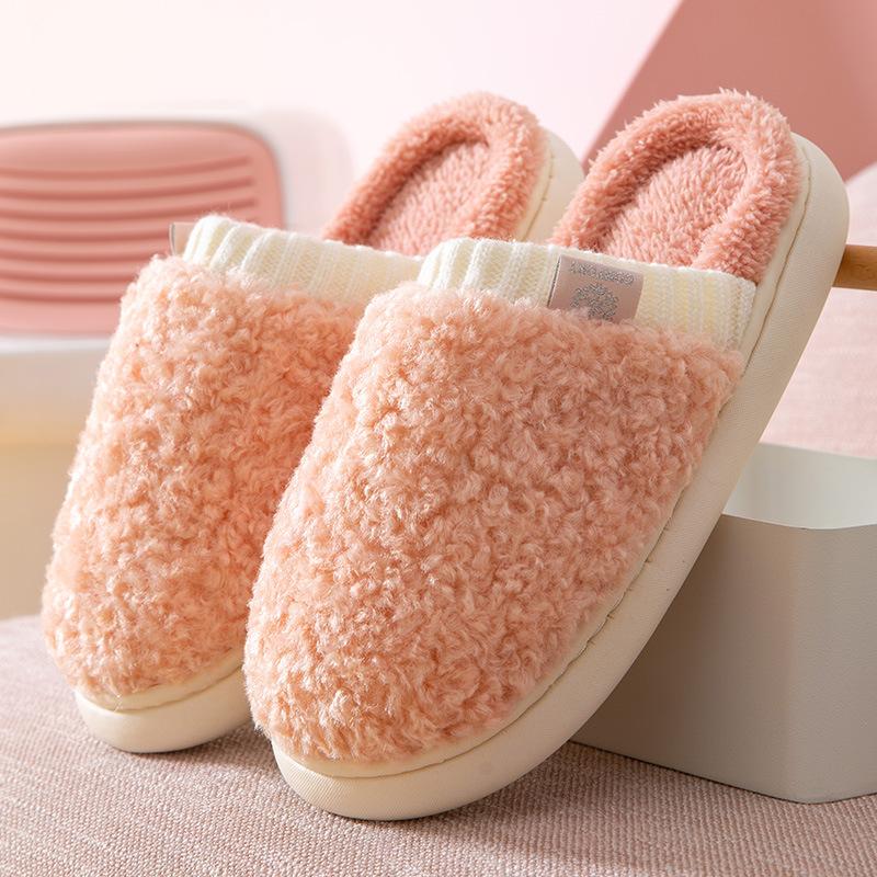 

Зимние вельветовые плюшевые хлопковые тапочки женские оптом толстая подошва парные премиальные домашние тапочки противоскользящие теплые мужские 40-41 розовый