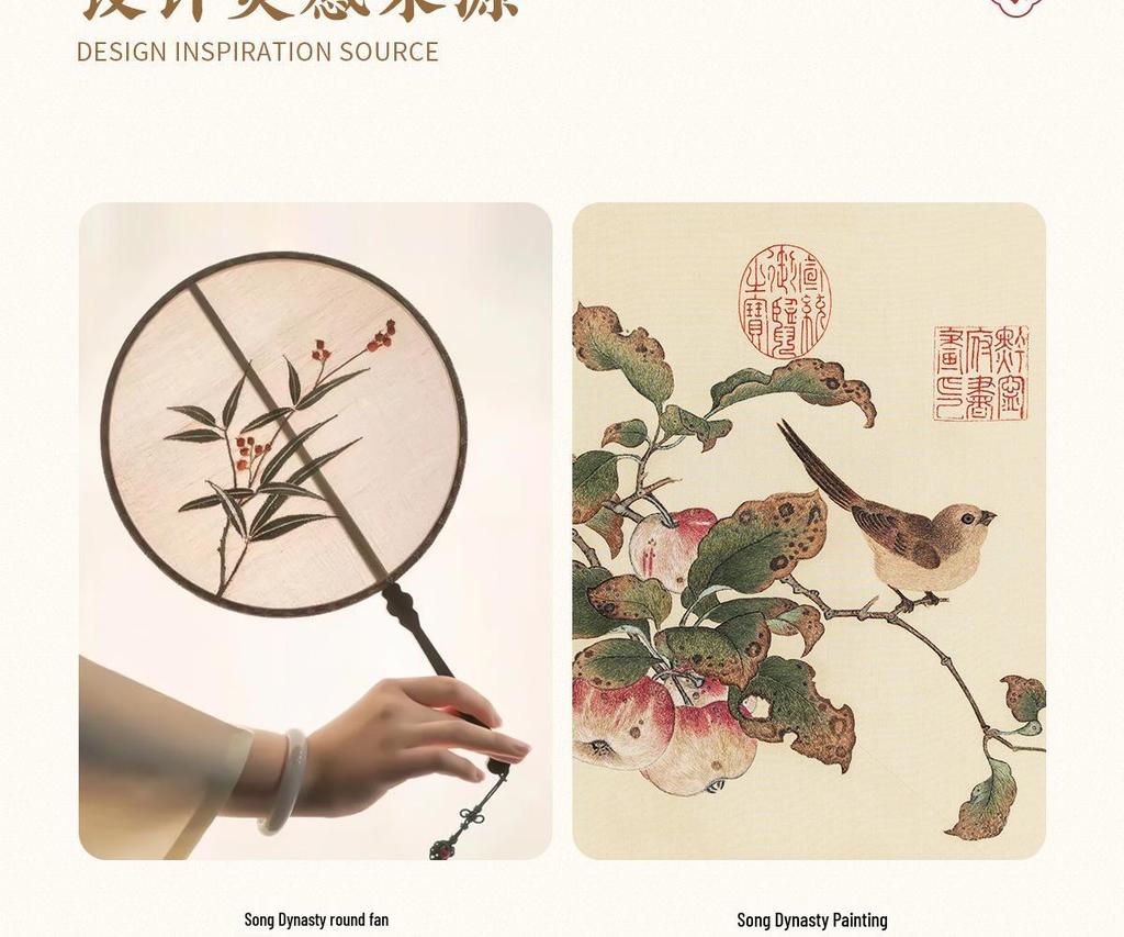 Song Dynasty Fan Metal Bookmark - Classical Chinese Style Gift Box for Students